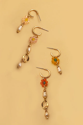 BEADED FLOWER EARRINGS | 51E2062580