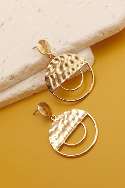 HAMMERED CIRCLE POST EARRINGS | 31E22093