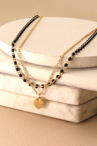 MINI HEART BEADED LAYER NECKLACE | 47N19624