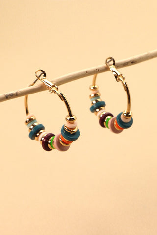 DISC BEADS HOOP EARRINGS | 71E22600