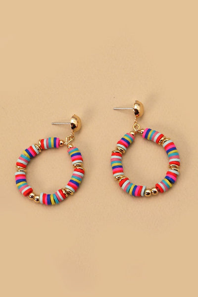 CIRCLE DICS BEADS DROP EARRINGS | 71E22672