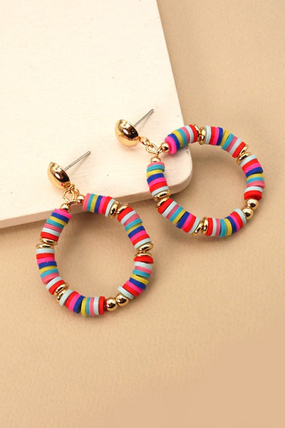 CIRCLE DICS BEADS DROP EARRINGS | 71E22672