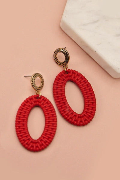 RAFFIA GEO SHAPE DROP EARRINGS | 31E22567