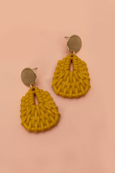 RAFFIA GEO SHAPE DROP EARRINGS | 31E22567