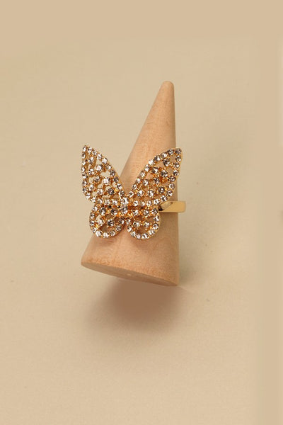 BUTTERFLY RHINESTONE RING | 31R22077