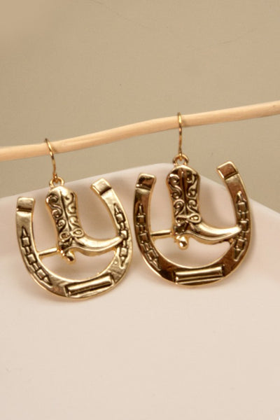 COWBOY BOOT HORSESHOE EARRINGS | 31ED2298