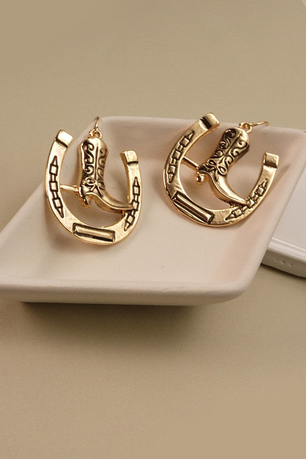 COWBOY BOOT HORSESHOE EARRINGS | 31ED2298