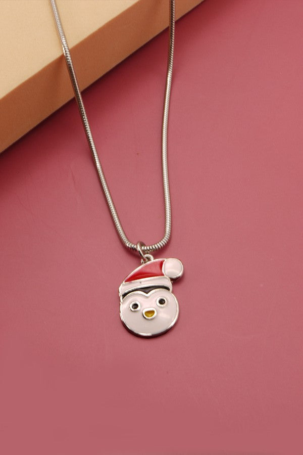 SANTA PENGUIN CHARM SNAKE CHAIN NECK | 71N0851