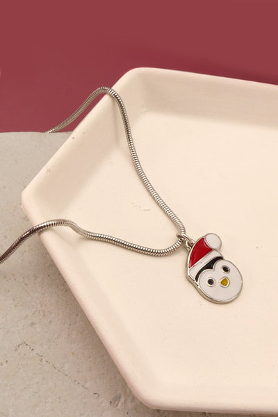 SANTA PENGUIN CHARM SNAKE CHAIN NECK | 71N0851