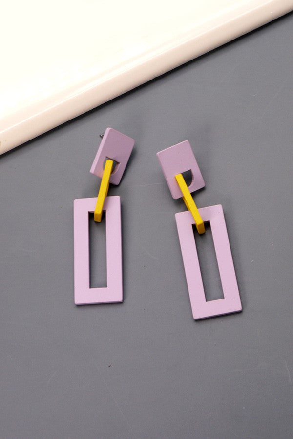 GEO RECTANGLE LINEAR EARRINGS | 31E22543