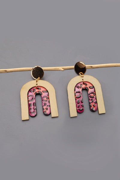 ANIMAL WOOD U DROP EARRINGS| 31E2247