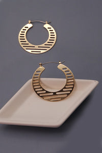 CUPOUT STRIPE FLAT HOOP EARRINGS | 31E22578