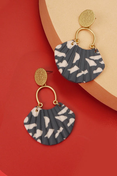 MIXED PRINT DROP POLYMER EARRINGS | 40E227