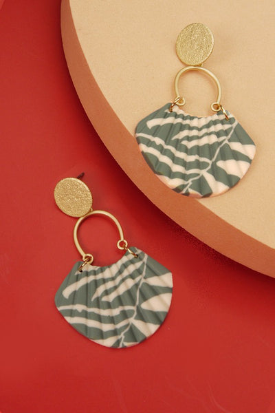 MIXED PRINT DROP POLYMER EARRINGS | 40E227