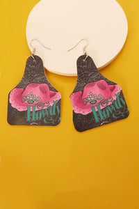 WESTERN PRINT PU LEATHER EARRINGS | 40E244