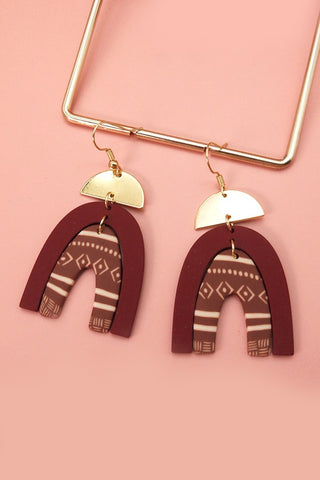 ETHNIC U POLYMER CLAY DROP EARRINGS | 40E225