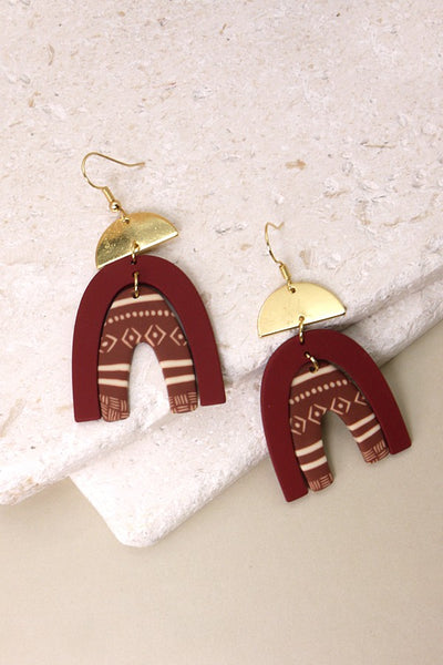 ETHNIC U POLYMER CLAY DROP EARRINGS | 40E225