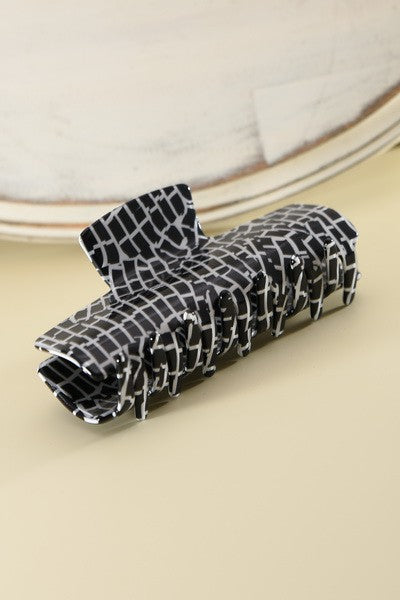 JUMBO BRICK PRINT CELLULOSE HAIR CLAW CLIPS | 40H467