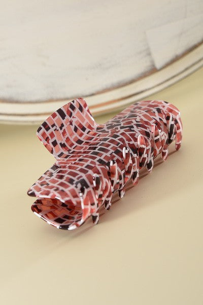 JUMBO BRICK PRINT CELLULOSE HAIR CLAW CLIPS | 40H467