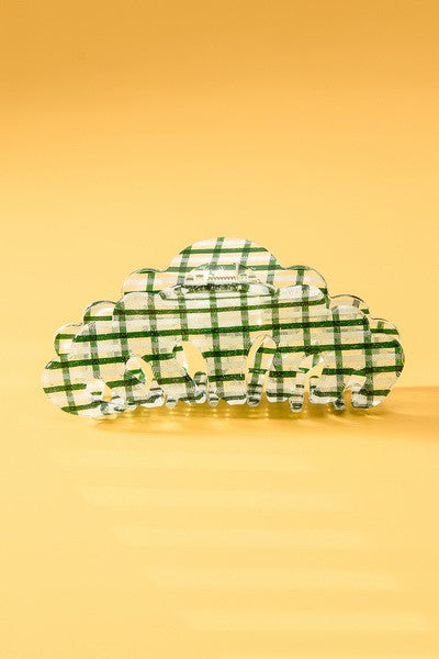 CHECKER CELLULOSE HAIR CLAW CLIPS | 40H468