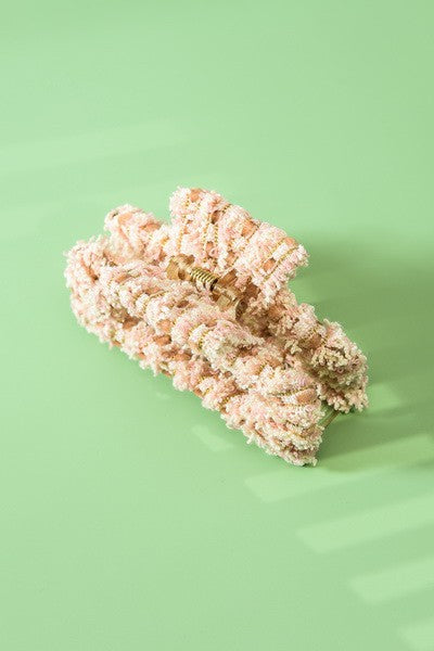 WRAP CHANEL BOUCLE FABRIC HAIR CLAW CLIPS | 40H473