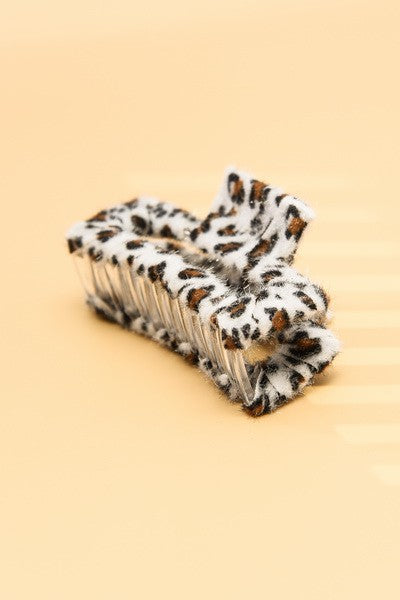 WRAP ANIMAL PRINT FABRIC HAIR CLAW CLIPS | 40H472