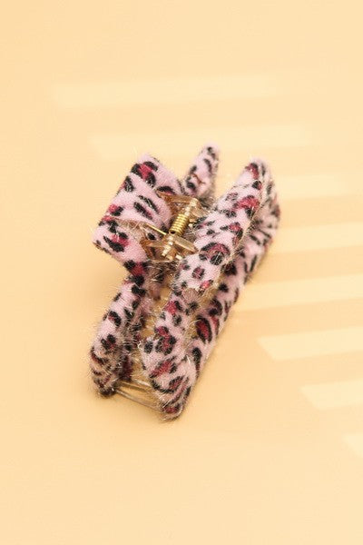 WRAP ANIMAL PRINT FABRIC HAIR CLAW CLIPS | 40H472