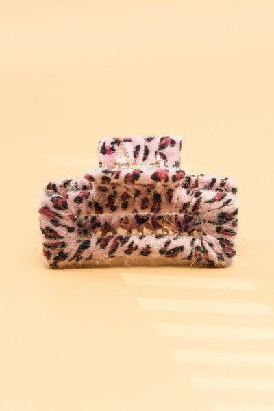 WRAP ANIMAL PRINT FABRIC HAIR CLAW CLIPS | 40H472