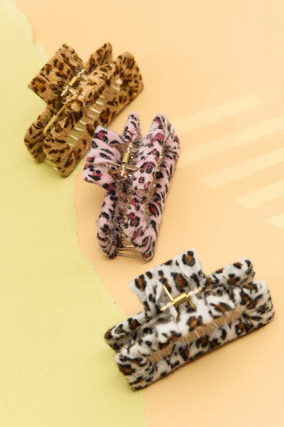 WRAP ANIMAL PRINT FABRIC HAIR CLAW CLIPS | 40H472