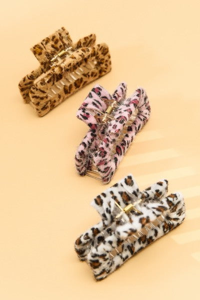 WRAP ANIMAL PRINT FABRIC HAIR CLAW CLIPS | 40H472