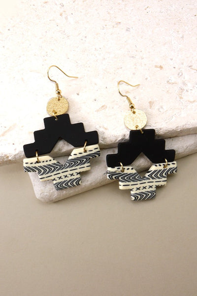 GEOMETRIC POLYMER CLAY DROP EARRINGS | 40E248