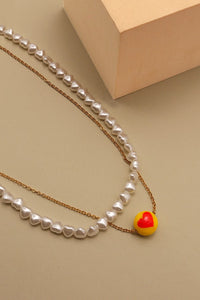 HEART PEARL CHOCKER LAYER NECKLACE | 31N22086