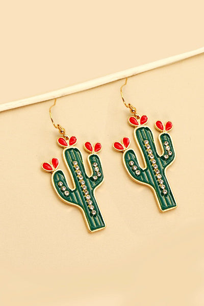 RHINESTONE CACTUS EARRINGS | 31E22500