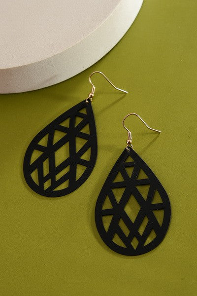 FILIGREE TEARDROP MATTE COATED EARRINGS | 31E22457