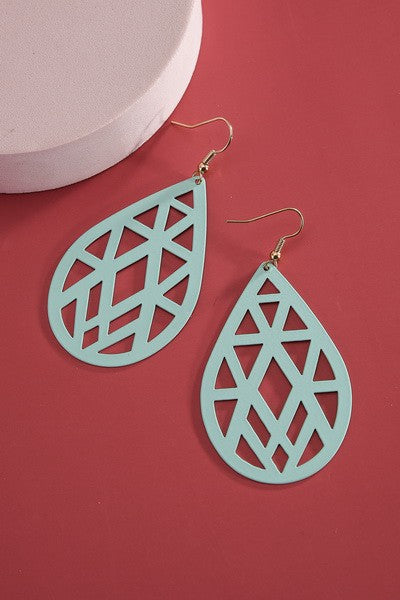 FILIGREE TEARDROP MATTE COATED EARRINGS | 31E22457