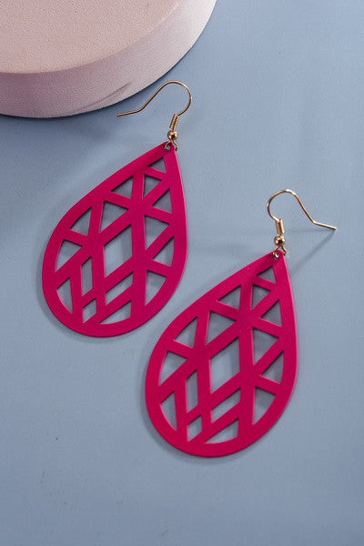 FILIGREE TEARDROP MATTE COATED EARRINGS | 31E22457