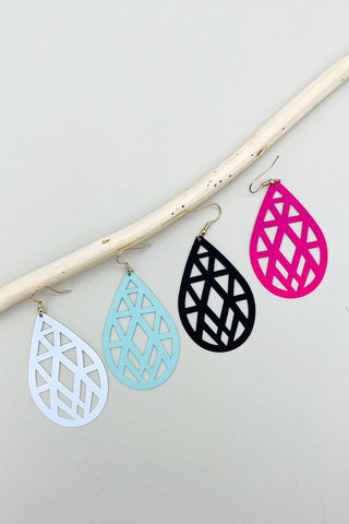 FILIGREE TEARDROP MATTE COATED EARRINGS | 31E22457