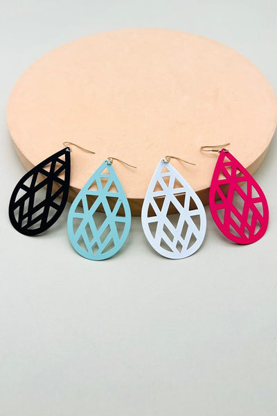 FILIGREE TEARDROP MATTE COATED EARRINGS | 31E22457