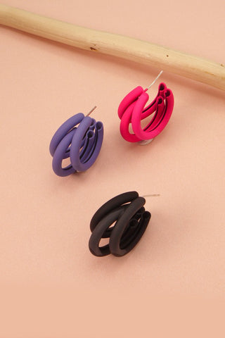 TWISTED COLOR HOOP EARRINGS | 31E22439