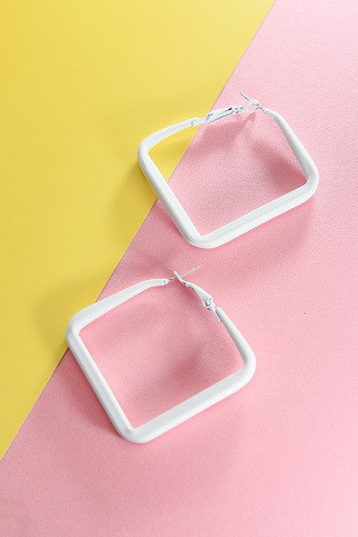 SOLID COLOR SQUARE HOOP EARRINGS | 31E22437