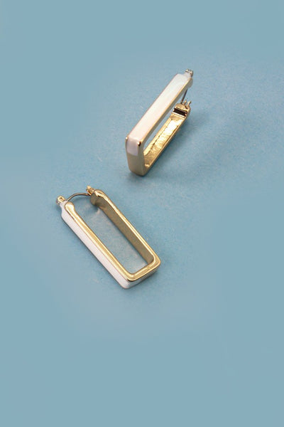 RECTANGLE HUGGIE HOOP EARRINGS | 60E2078025