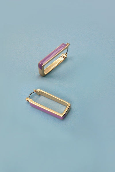 RECTANGLE HUGGIE HOOP EARRINGS | 60E2078025