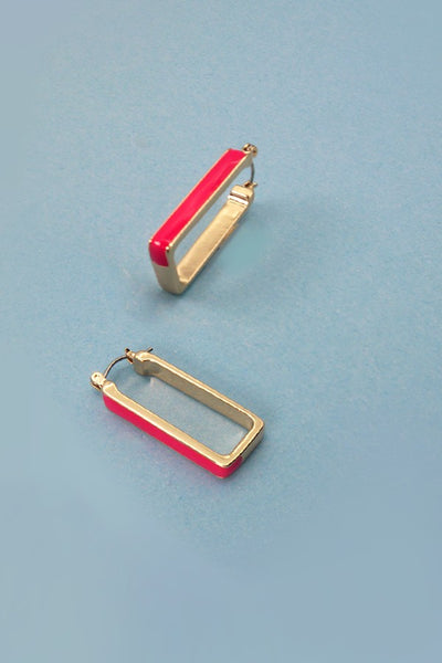 RECTANGLE HUGGIE HOOP EARRINGS | 60E2078025