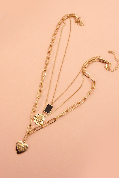 MULTI LINK LAYER WITH CHARM DROP NECKLACE | 60N2078214