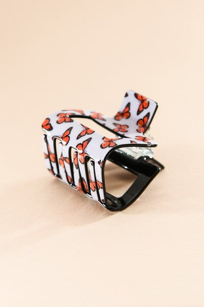 TRENDY PREMIUM  HAIR CLAW CLIP - SMILEY, FLOWER, CHERRY, COW, BUTTERFLY | 40H479