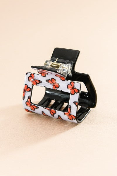 TRENDY PREMIUM  HAIR CLAW CLIP - SMILEY, FLOWER, CHERRY, COW, BUTTERFLY | 40H479