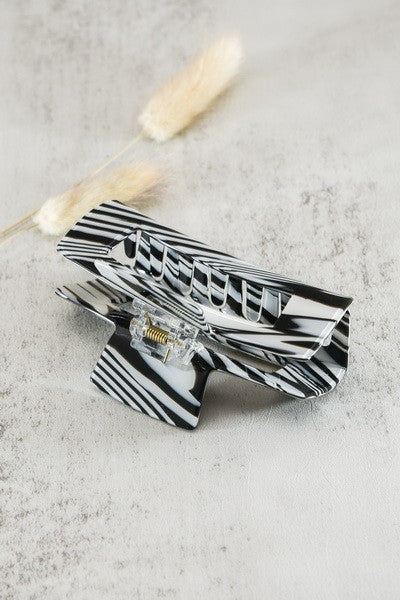 STRIPE CELLOUSE HAIR CLAW CLIPS | 40H481