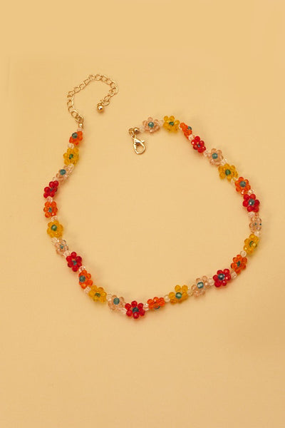 BEADED CHOKER FLOWER NECKLACE | 51N2062513