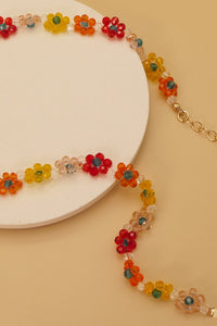 BEADED CHOKER FLOWER NECKLACE | 51N2062513