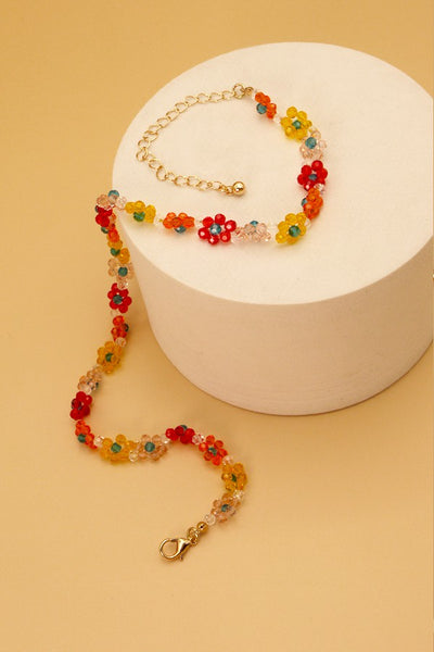 BEADED CHOKER FLOWER NECKLACE | 51N2062513